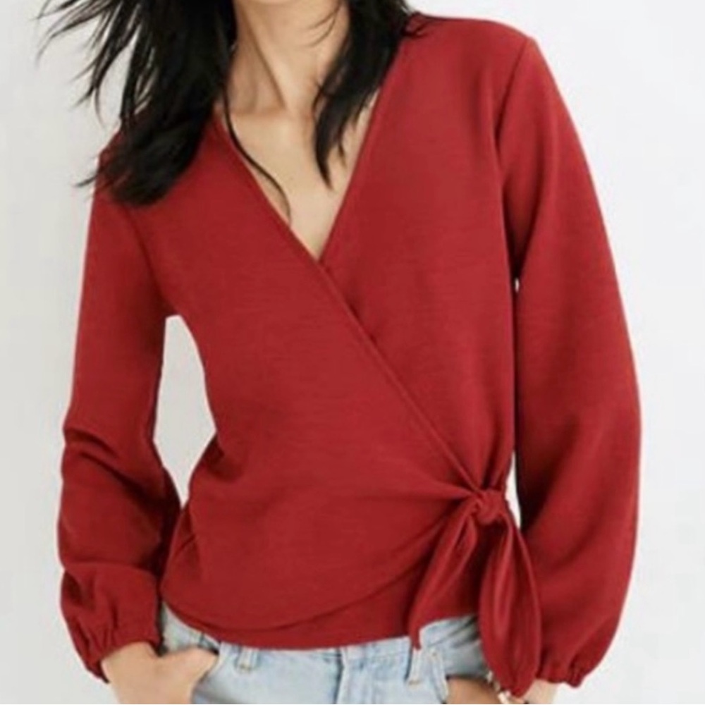 Madewell Long Sleeve Wrap Blouse - Size M